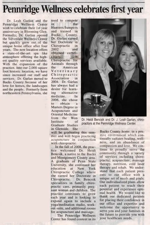 Chiropractor Chalfont PA Leah Garlan In the News